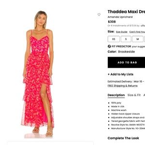 Amanda Uprichard Thaddea Maxi Dress- size small
